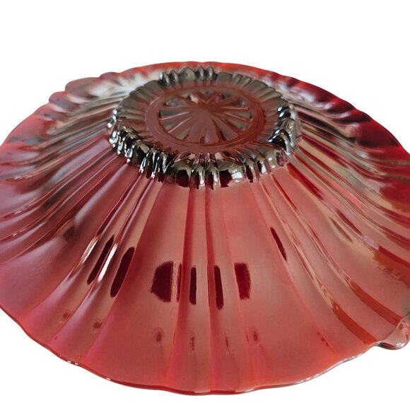 Anchor Hocking Old Cafe Royal Ruby Serving Plate 8.75" Depression glass ribbed s - Picture 8 of 8